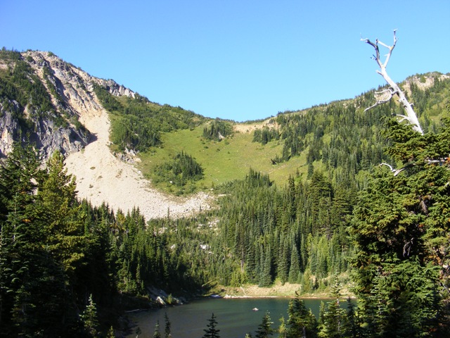 Hidden Lake and the saddle