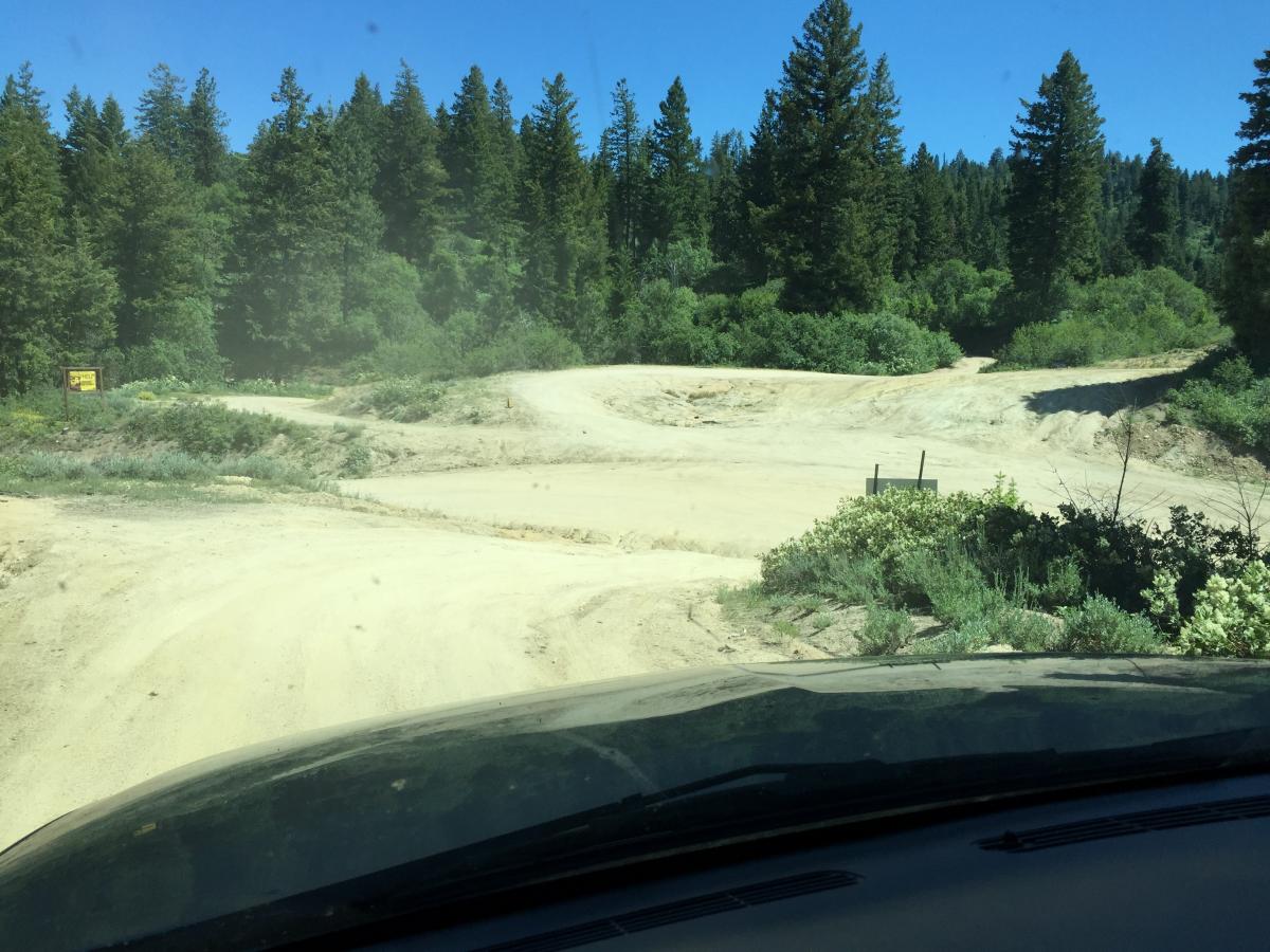 Harris Creek Summit.  Road to Bogus across.