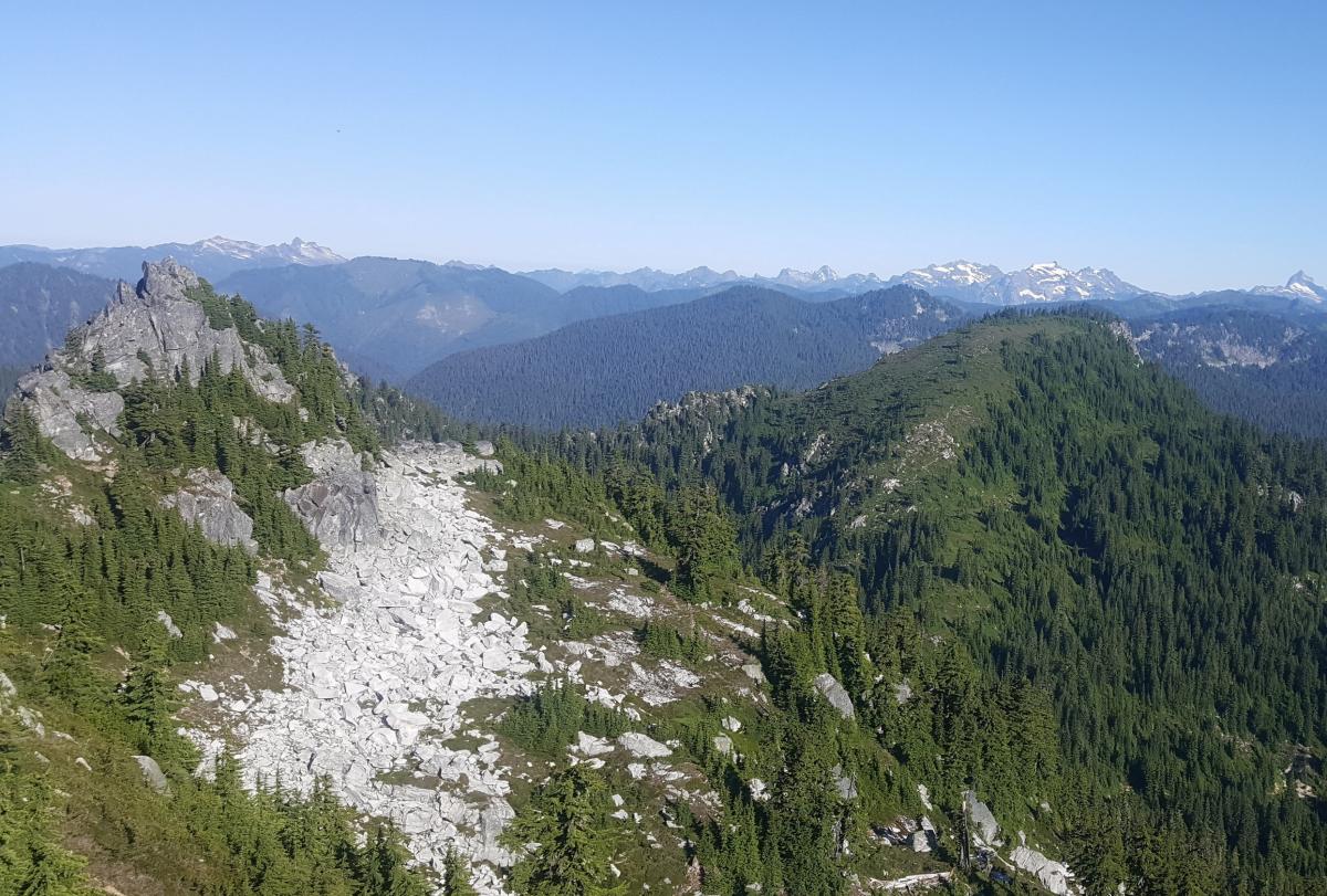 West summit with Mt McCausland on the right