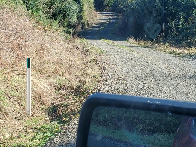 Green Dot (actually, it's a rectangle) marker--you can drive here