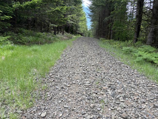 Example large rock gravel on a climb