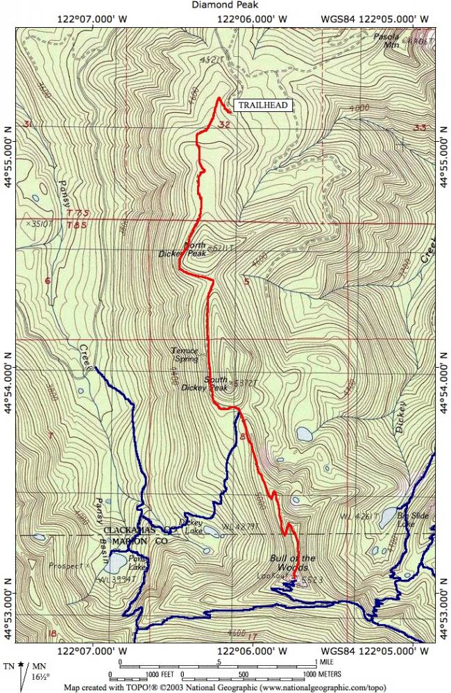 Bull of the Woods trail map