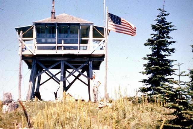 Fish Creek Mountain Lookout in 1956