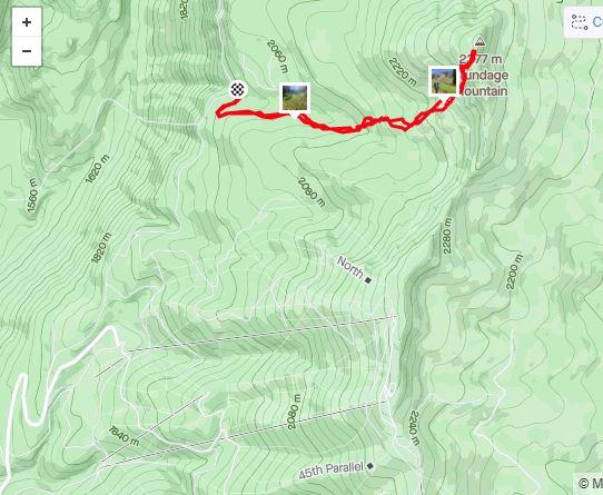 GPS track.  Note ski resort to the south.