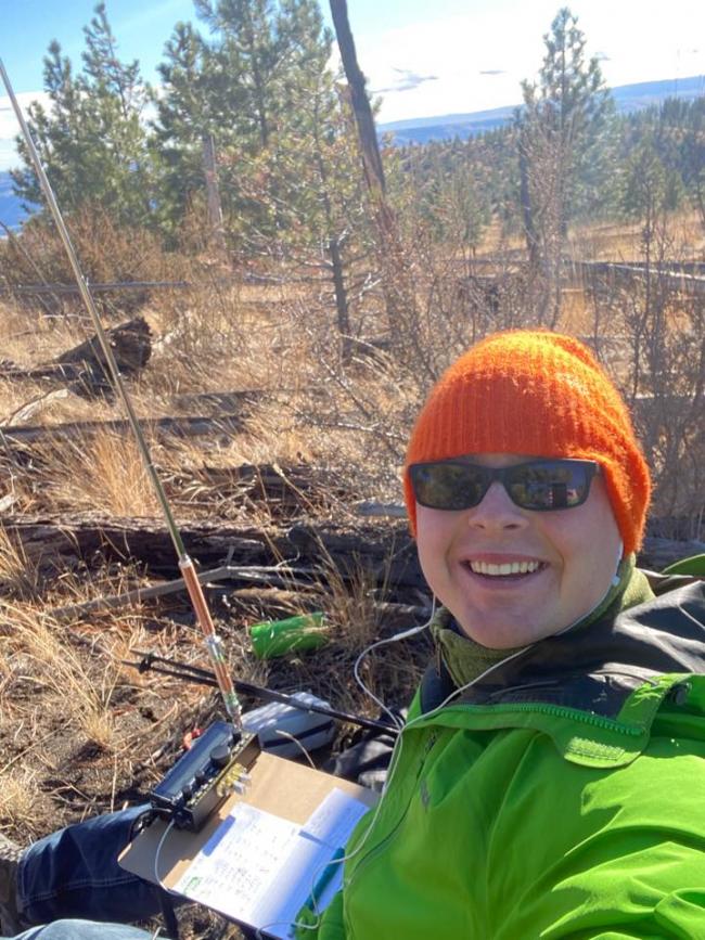 The author with his KX2 and clipboard in front of him