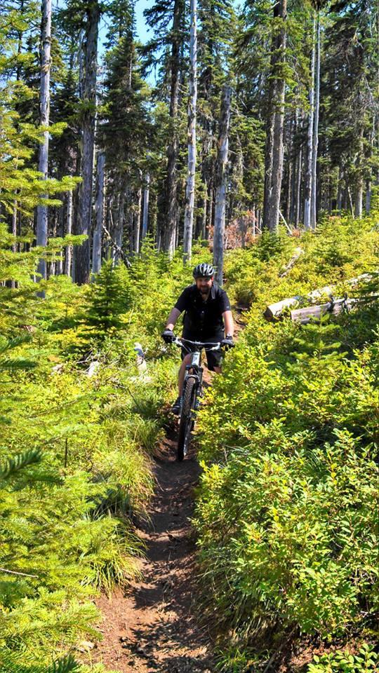 Aaron taking the single track down. 