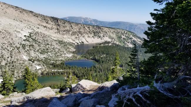 View of Independence Lakes 1/2 way Up Bushwhack