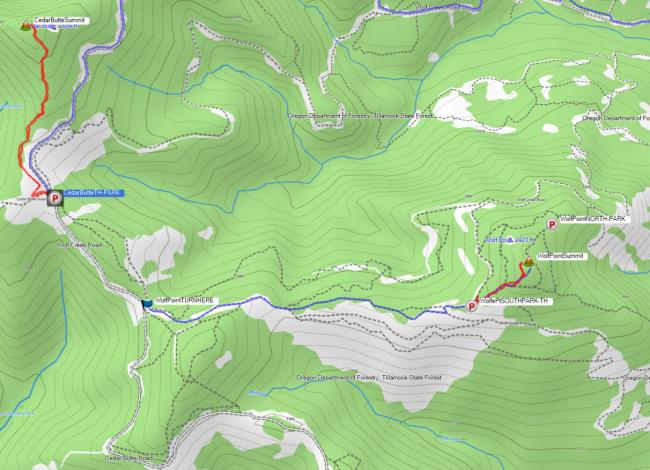 GPS tracks and waypoints