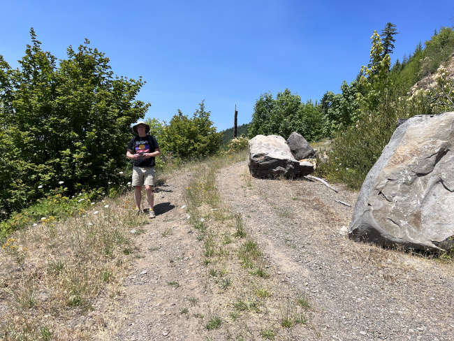Boulders Partially Blocking Road