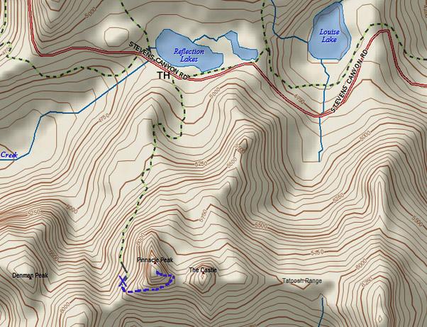 Delorme Topo Map shows route