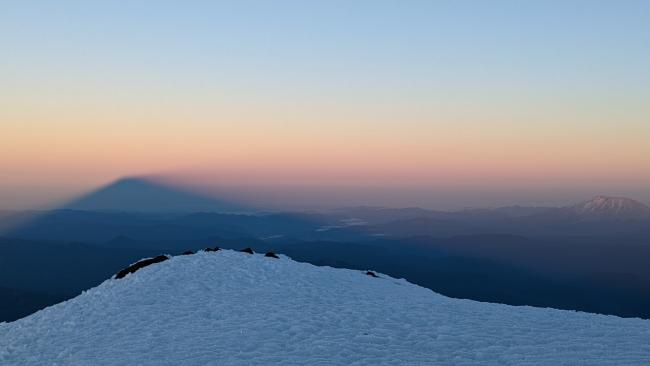 Mountain shadow and Mount Saint Helens from the false summit