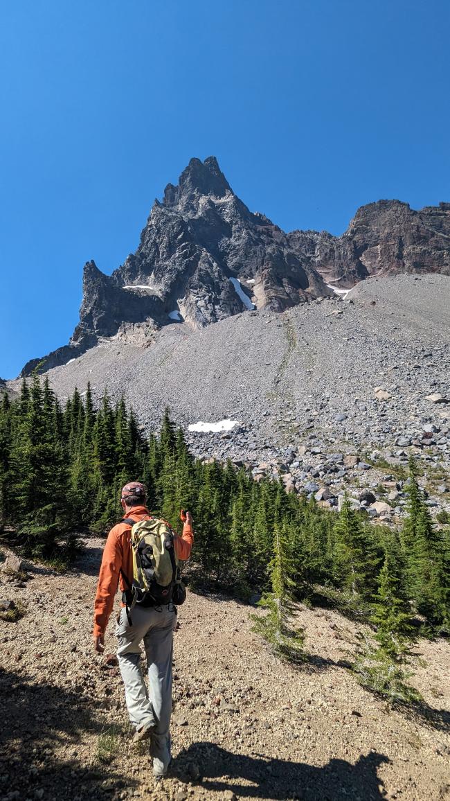 Leaving the PCT and hiking towards the saddle