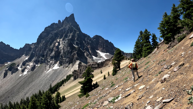 The return across steep sand