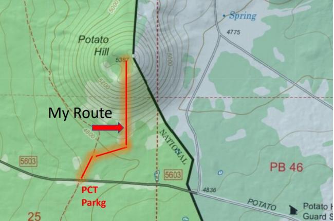 Potato Hill Hike Route