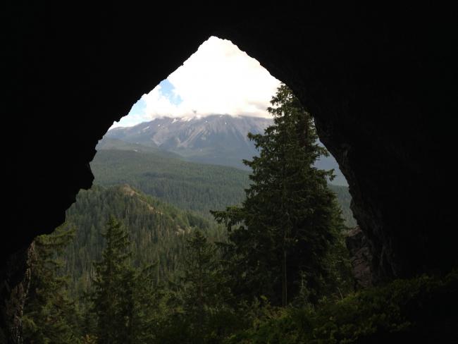 Mt Jeffferson from inside of Boca Cave