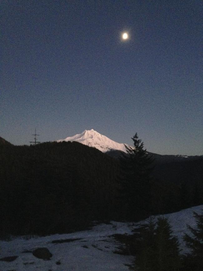 Moonrise over Mt. Jefferson