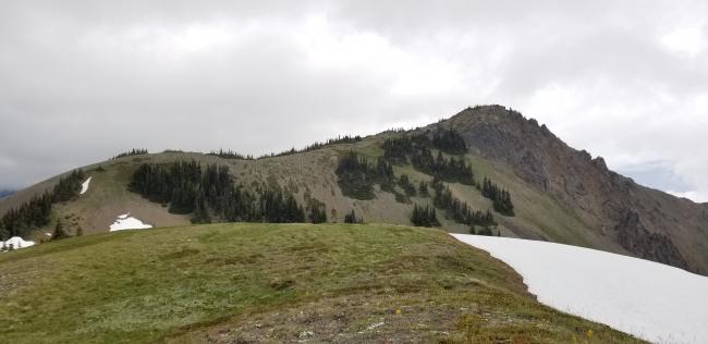 Lost track of trail, but hiking along ridge looking at Eagle Point