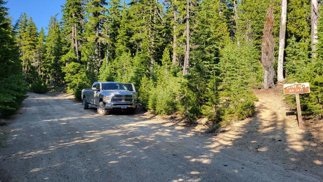 Trailhead and space for parking