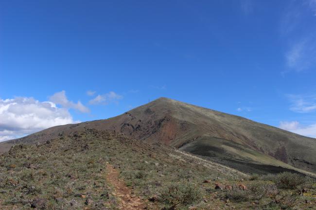 Halfway up trail, looking east toward summit