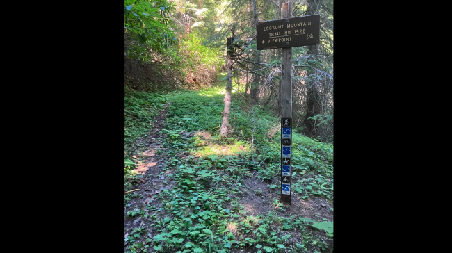 Lookout Mount trail sign