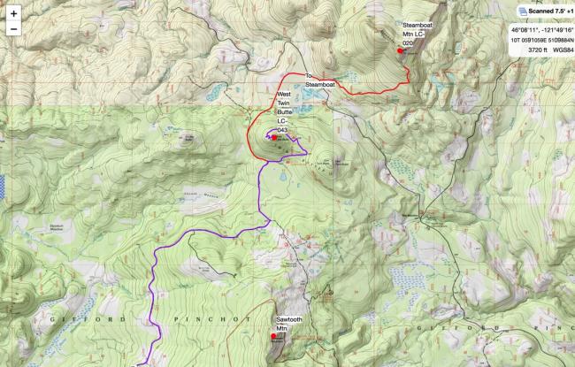 Map to West Twin Butte