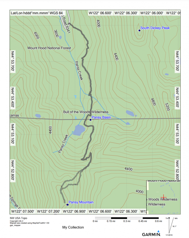 Pansy Mountain Map