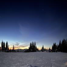 Sunset on Keechelus Ridge, near where we parked the snowmobiles