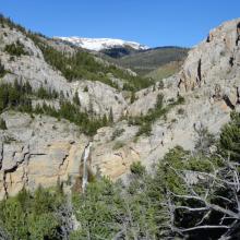 First waterfall alongside trail