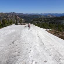 Lower portion of the summit ridge snow drift
