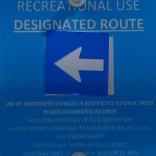 Designated Route sign