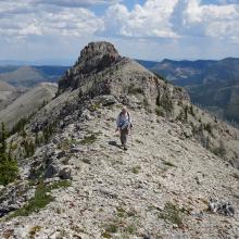 Descending west ridge - summit is in the background
