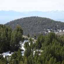 Parking area with Bell Peak in background