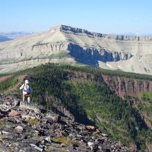 Climbing Signal Mountain with North Wall in background