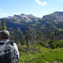 The view to the south from partway up the ridge.