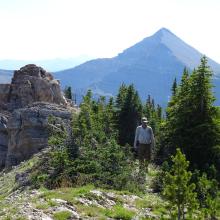 Returning from investigation of summit outcrop to QTH