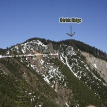 The summit behind the trees