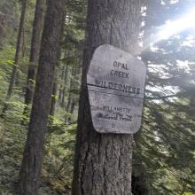 Picture of the Opal Creek Wilderness sign