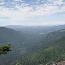 The ridge, and the false summit at 4100', have the best views