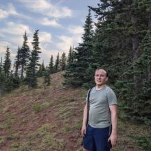 The summit is soft volcanic soil, somewhat clay-like