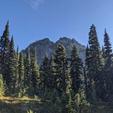 Lemei has two distinct points which look almost even viewed from the north