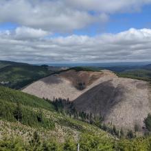 Views from the summit allow you to see much of the lowlands and valley below you
