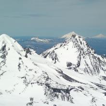 Views of Middle and North Sister from the summit