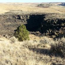 Volcanic feature on route