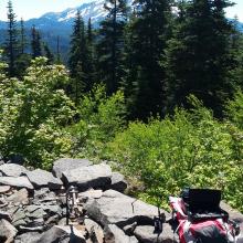 Outerson Mountain summit and Mount Jefferson