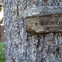 Rainy Lake Trail Sign at "Trailhead"
