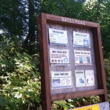 Bates Road sign at turnout