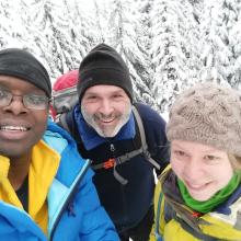 Roland-KG7FOP, Etienne-K7ATN and Rachel-K7NIT on Eureka