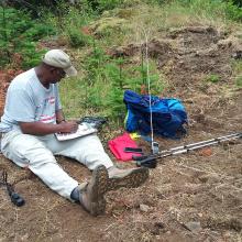 Roland-K7FOP on the summit of Peak 3410
