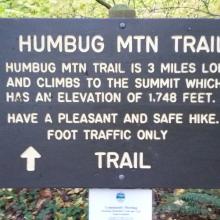 Humbug Mountain trail sign