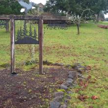 Drive sign for Vermeer Vineyard
